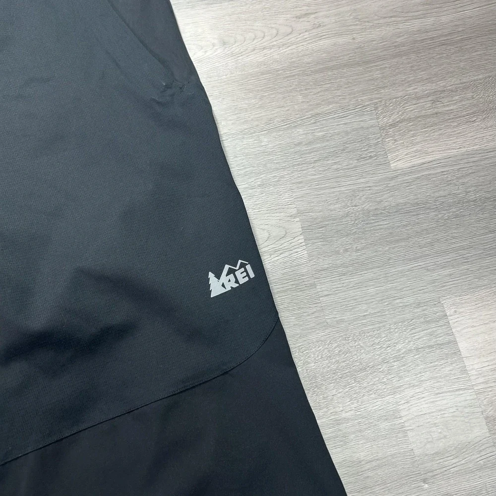 REI Element E1 Rain Pants Mens 2XL Black Waterproof Lined Elastic Waist Hiking